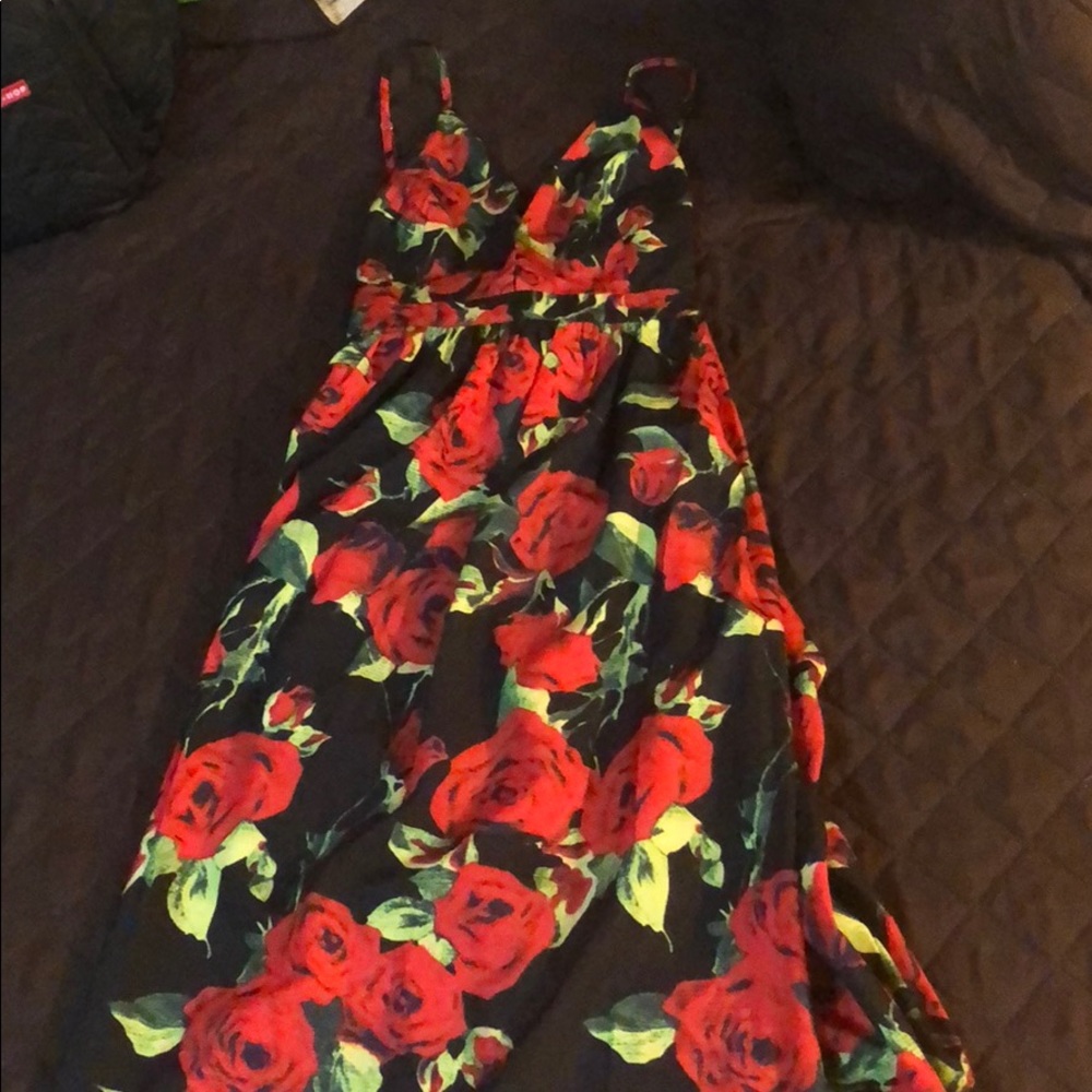 long floral rose maxi